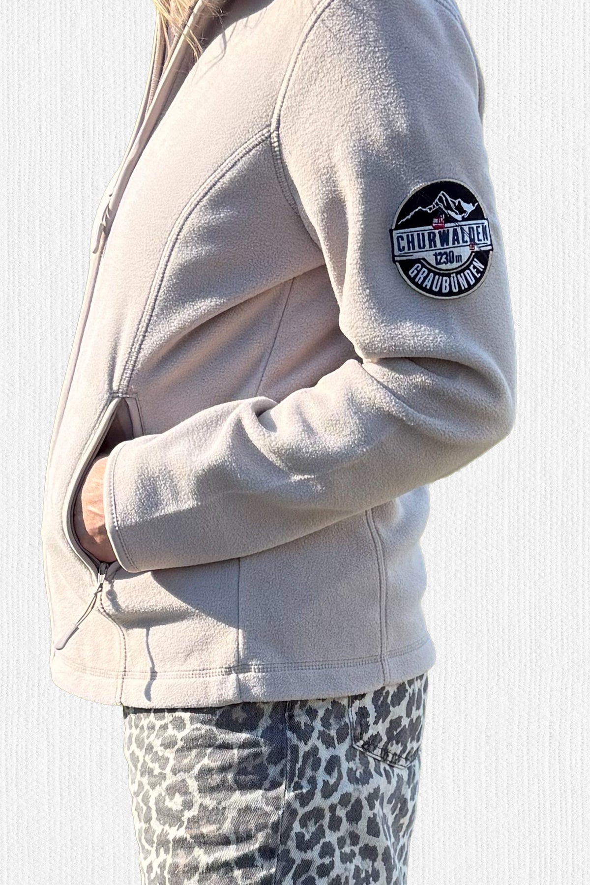Fleecejacke mit Patch «Churwalden» Damen