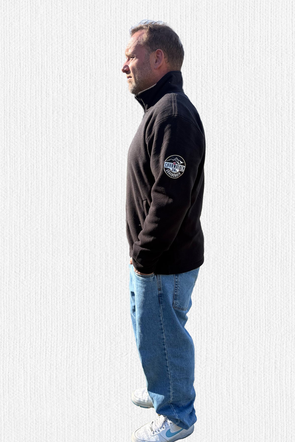 Fleecejacke mit Patch «Churwalden» Herren